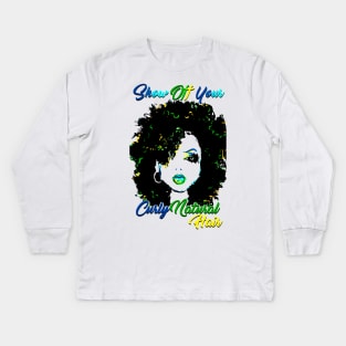 Show Off Your CurlyNatural Hair Tshirt/Tees Kids Long Sleeve T-Shirt